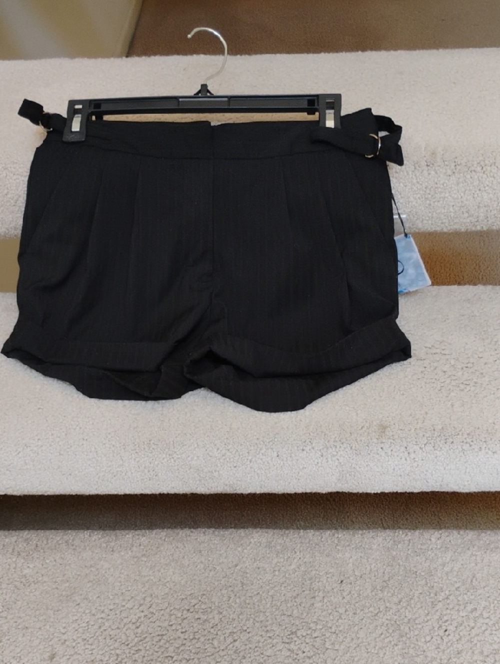 Alexander McQueen Black High-Waist Tie-Detail Shorts